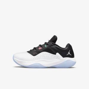 Zapatillas Nike Air Jordan 11 CMFT Low Older Niños Blancas Negras Verde Metal Plateadas | NK814YBO