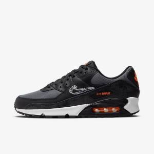 Zapatillas Nike Air Max 90 Hombre Negras Naranjas Gris Blancas | NK471SPX