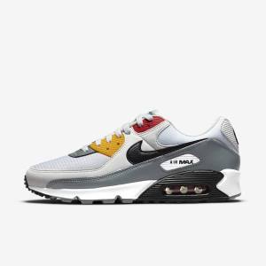 Zapatillas Nike Air Max 90 Premium Hombre Blancas Gris Negras | NK659KQL