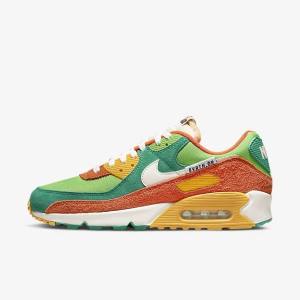 Zapatillas Nike Air Max 90 SE Hombre Verde Naranjas Verde | NK809NUM