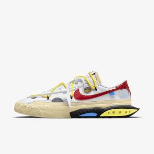 Zapatillas Nike Blazer Low 77 x Off-White™ Hombre Blancas Amarillo Kaki Rojas | NK892IDV