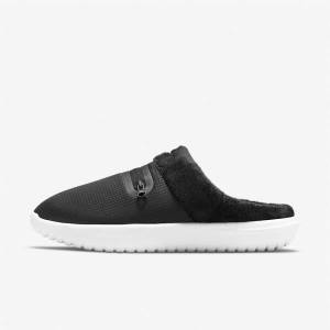 Zapatillas Nike Burrow Pantuflas Mujer Negras Blancas | NK035HSM