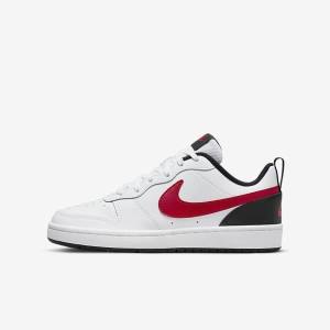 Zapatillas Nike Court Borough Low 2 Older Niños Blancas Negras Rojas | NK796XYG