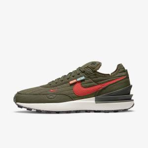 Zapatillas Nike Waffle One Premium Hombre Verde Oliva Negras Naranjas | NK187QCH