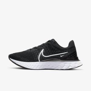 Zapatillas Running Nike React Infinity Run Flyknit 3 Carretera Mujer Negras Blancas | NK297DOC