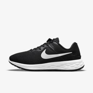 Zapatillas Running Nike Revolution 6 FlyEase Next Nature Easy-On-And-Off Carretera (Extra Anchos) Hombre Negras Gris Blancas | NK376HLW