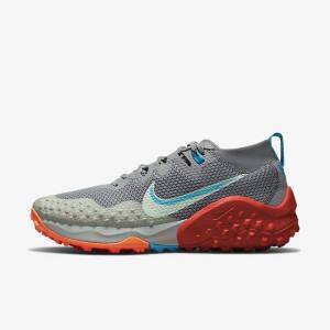 Zapatillas Running Nike Wildhorse 7 Trail Hombre Gris Verde Oliva Azules Verde Menta | NK895ENM