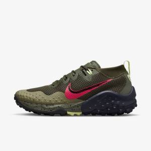 Zapatillas Running Nike Wildhorse 7 Trail Hombre Kaki Verde Oliva Obsidian Rojas | NK930DVA