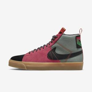 Zapatillas Skate Nike SB Zoom Blazer Mid Premium Hombre Blancas Marrones Negras | NK957CIU