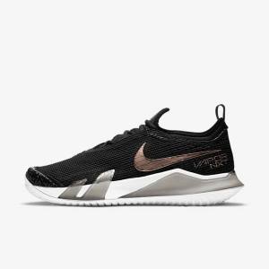 Zapatillas Tenis Nike NikeCourt React Vapor NXT Hard Court Mujer Negras Metal Rojas Marrones Blancas | NK827YEB